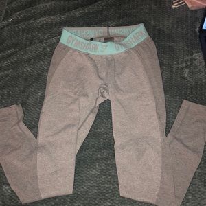 Light Grey/Pale Turquoise Flex Leggings Gymshark